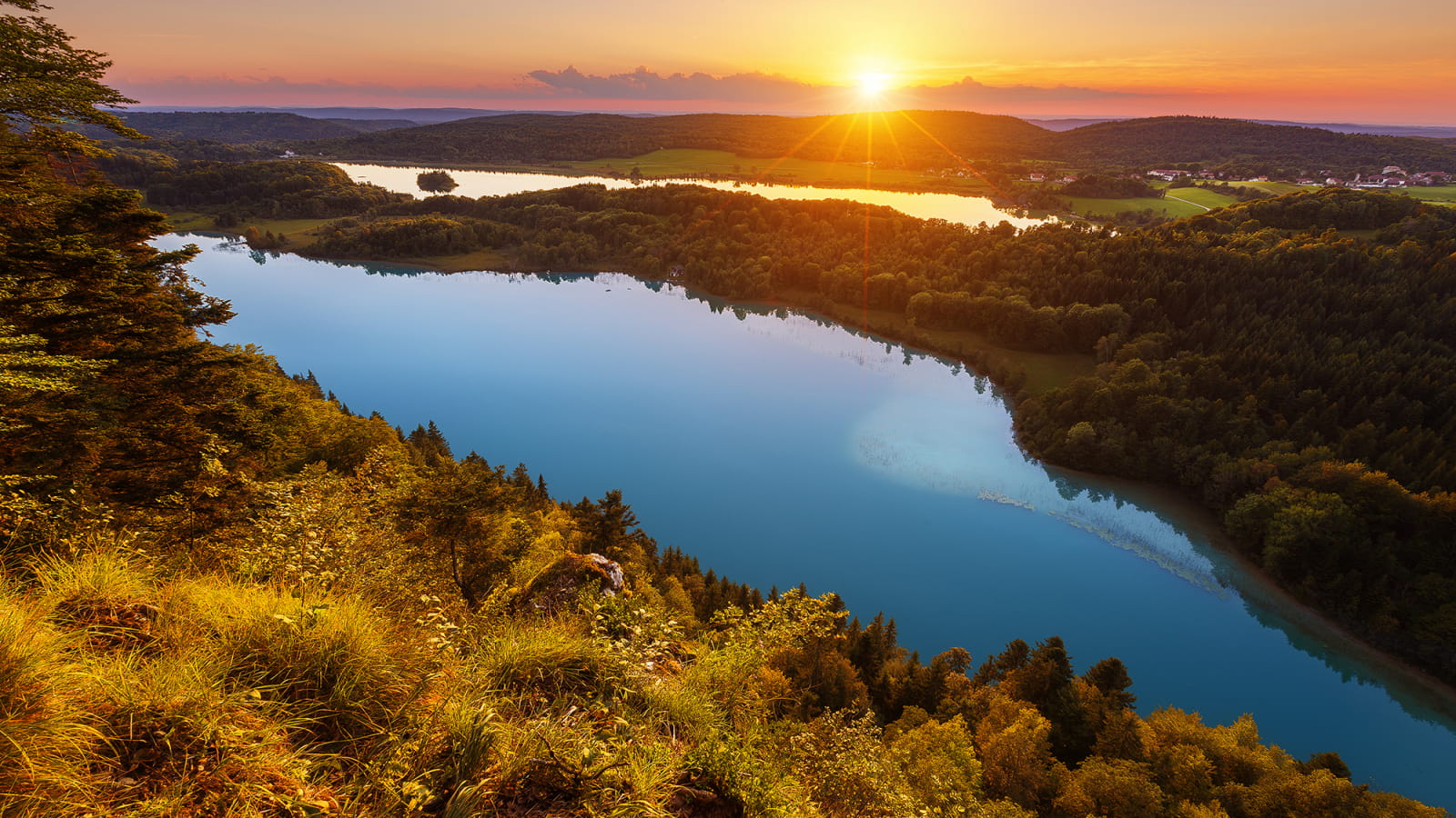 Coucher de soleil sur le belvédère des 4 lacs