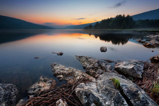 Coucher de soleil au lac des Rousses