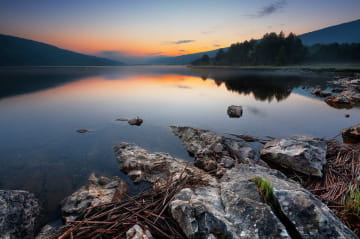Coucher de soleil au lac des Rousses