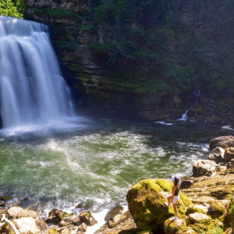 La saut du Doubs en été