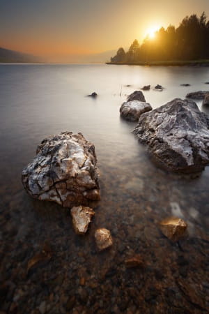 Coucher de soleil au lac des Rousses