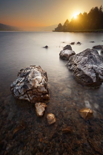 Coucher de soleil au lac des Rousses