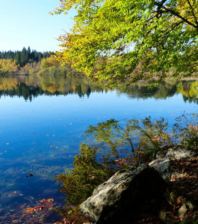 Le lac de Bonlieu à l'automne