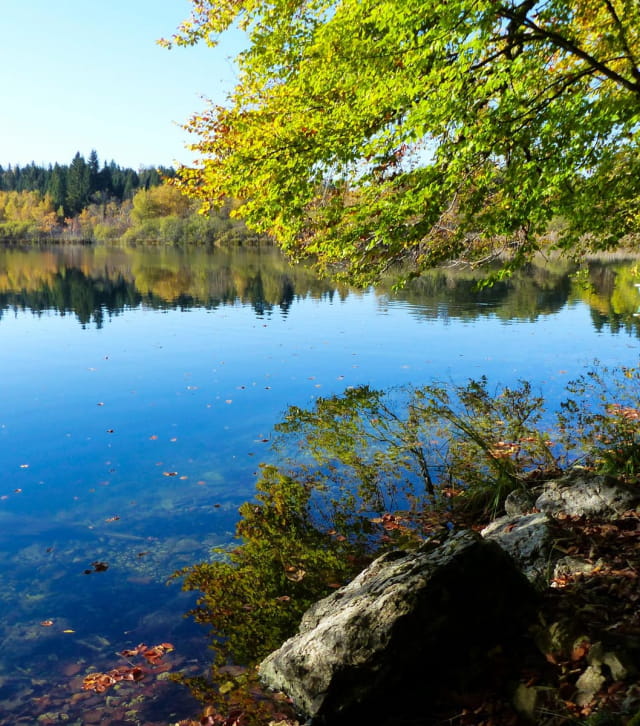 Le lac de Bonlieu à l'automne