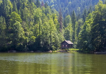 Cabane en bois au Saut du Doubs