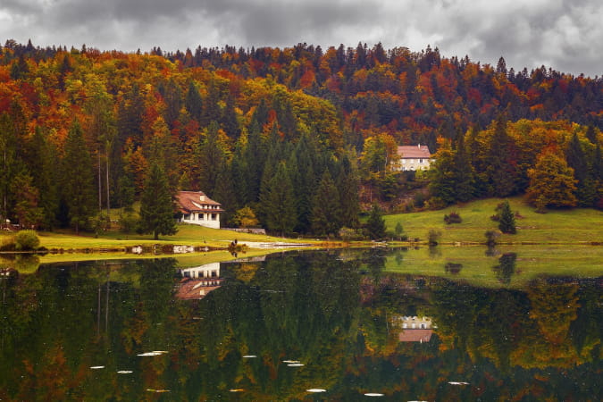 Ambiance d'automne au lac Genin