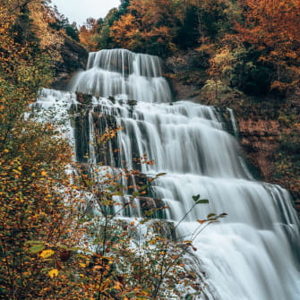 Cascade du Hérisson en automne
