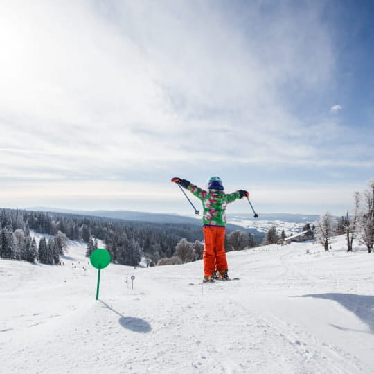 Piste verte à Métabief, station du Haut-Doubs