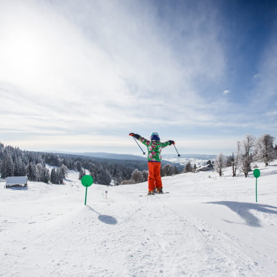Piste verte à Métabief, station du Haut-Doubs