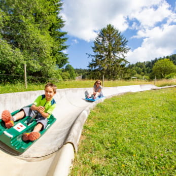 Famille en luge d'été
