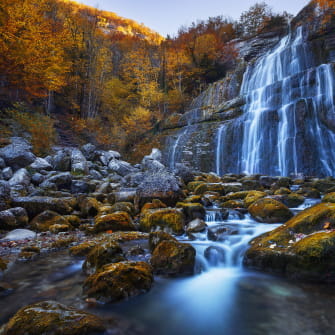 Cascade du Hérisson en automne