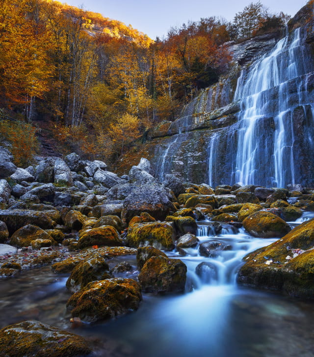 Cascade du Hérisson en automne