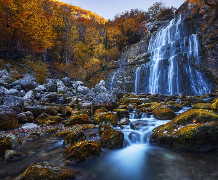 Cascade du Hérisson en automne