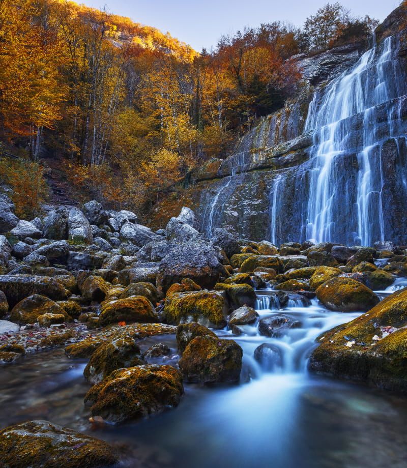 Cascade du Hérisson en automne
