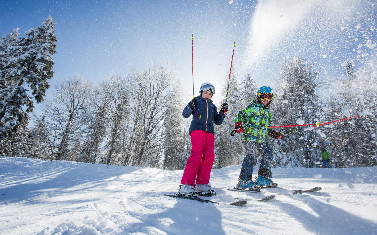 Enfants faisant du ski
