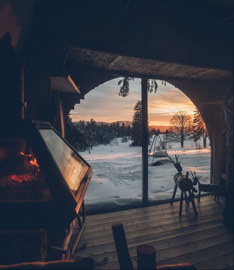 Coucher de soleil depuis la Hutte de la Champagne
