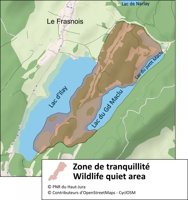 Zone de tranquillité des 4 lacs - carte