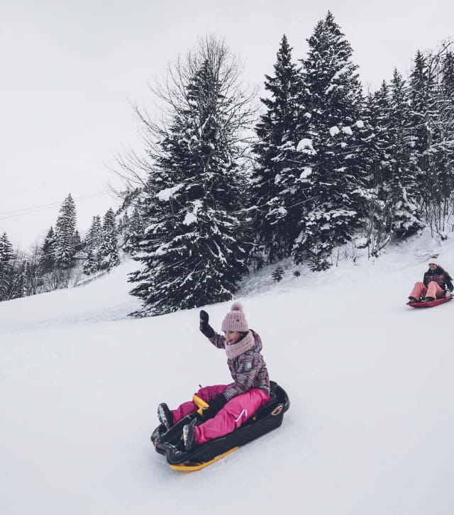 Piste de luge dans une station de l'Ain