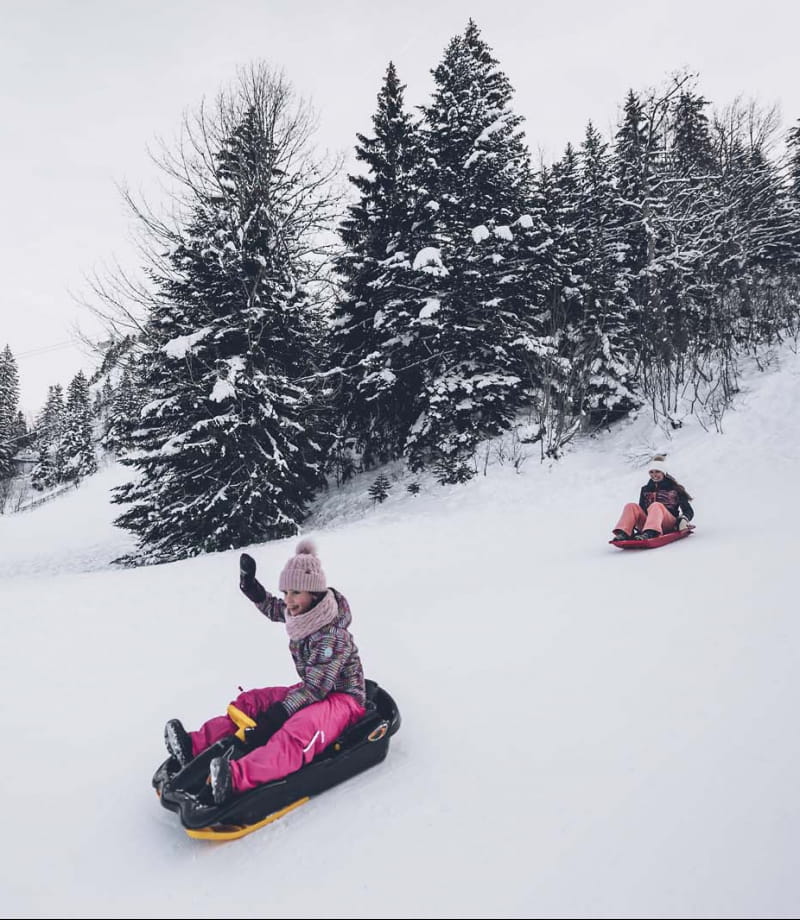 Piste de luge dans une station de l'Ain