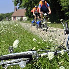 Cyclistes au bord du canal du Centre vers st Léger sur Dheune vélo