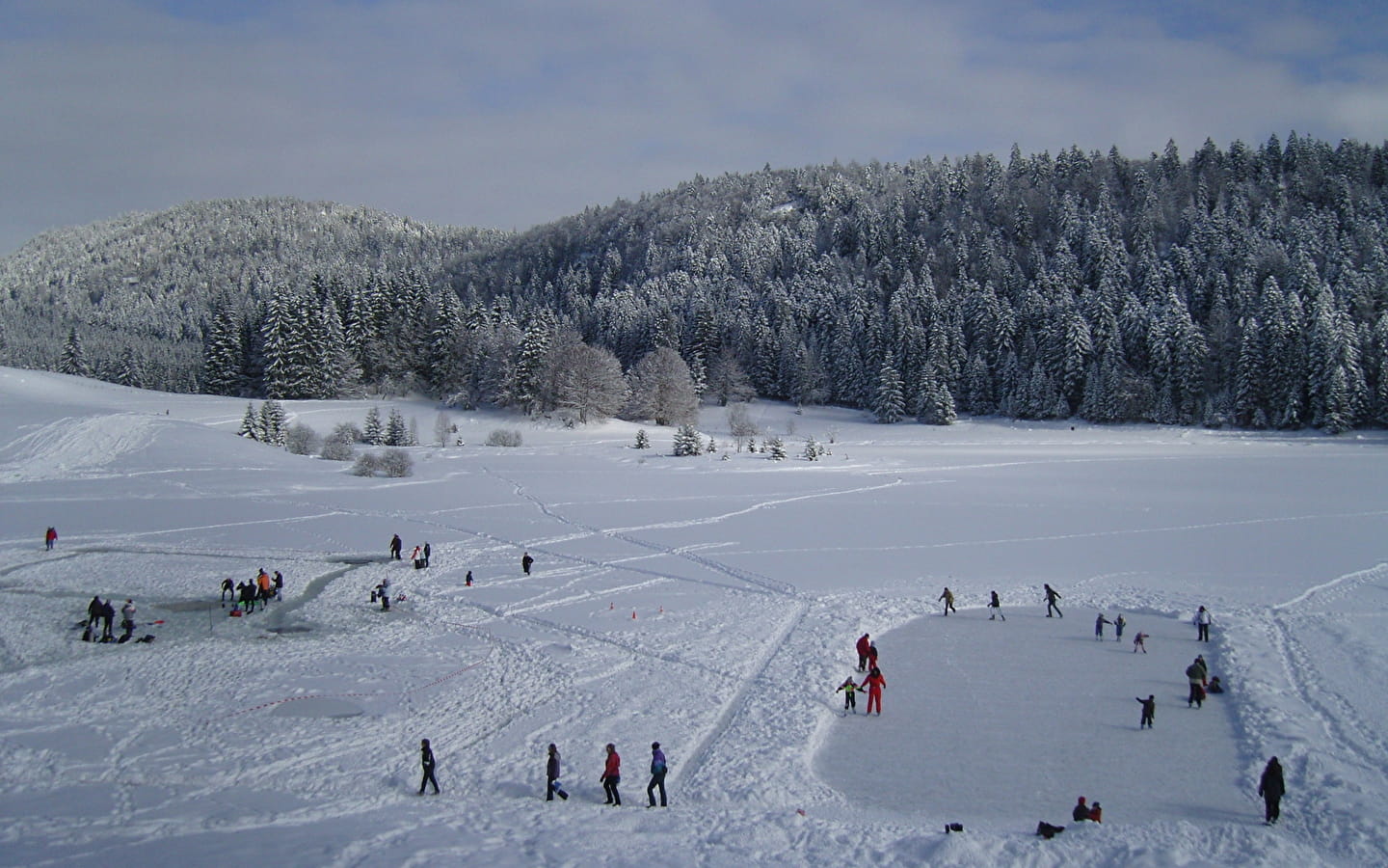 Patinage sur le lac Genin