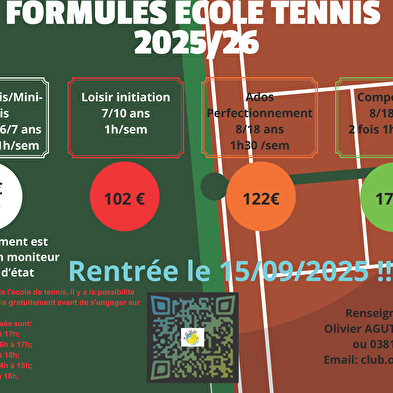 Reprise des cours - Tennis club de la vallée d'Ornans