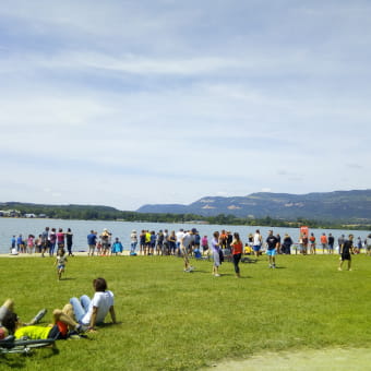 Site de baignade surveillée au Point Vert - NB : baignade interdite jusqu'à nouvel ordre - SERRIERES-DE-BRIORD