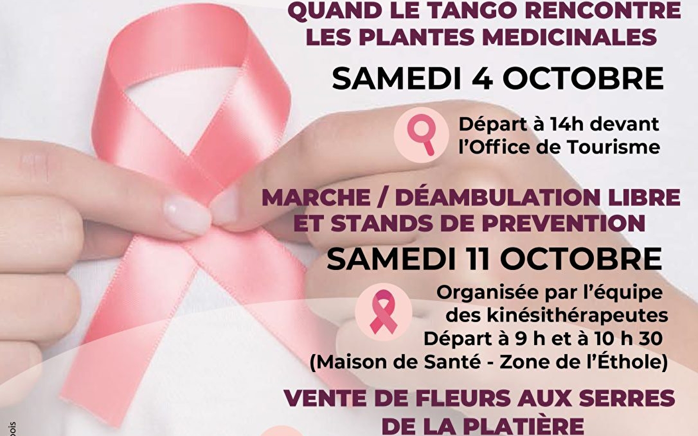 Vente de fleurs pour Octobre Rose