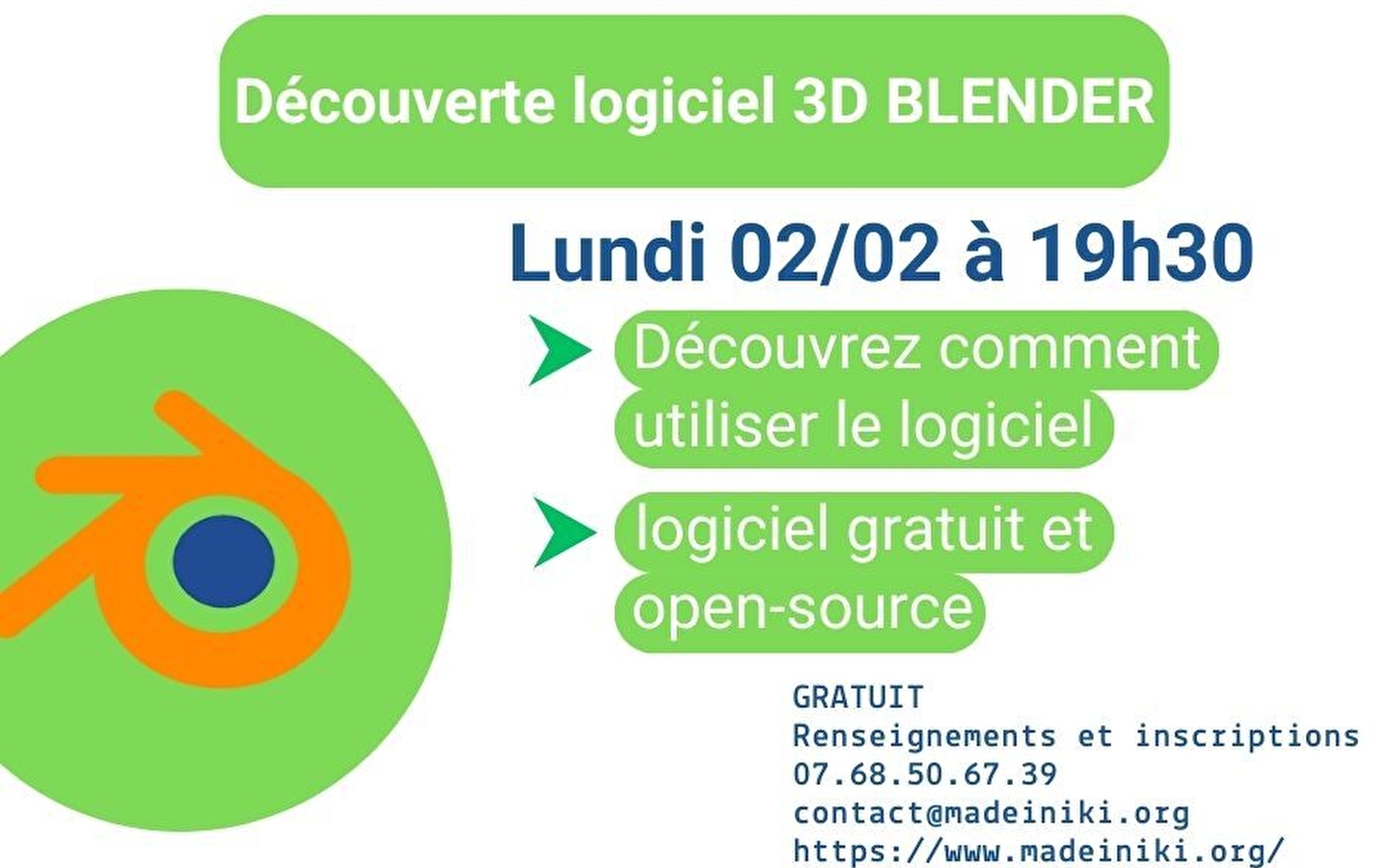Découverte du logiciel 3D Blender