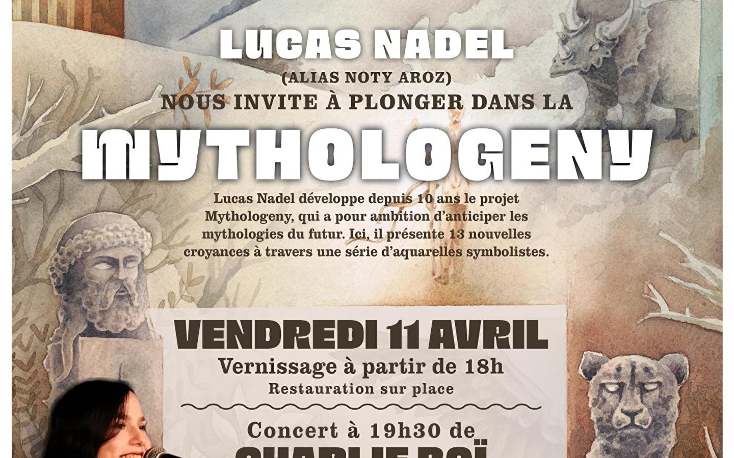 Exposition d'aquarelles symbolistes de Lucas Nadel 'Mythologeny'