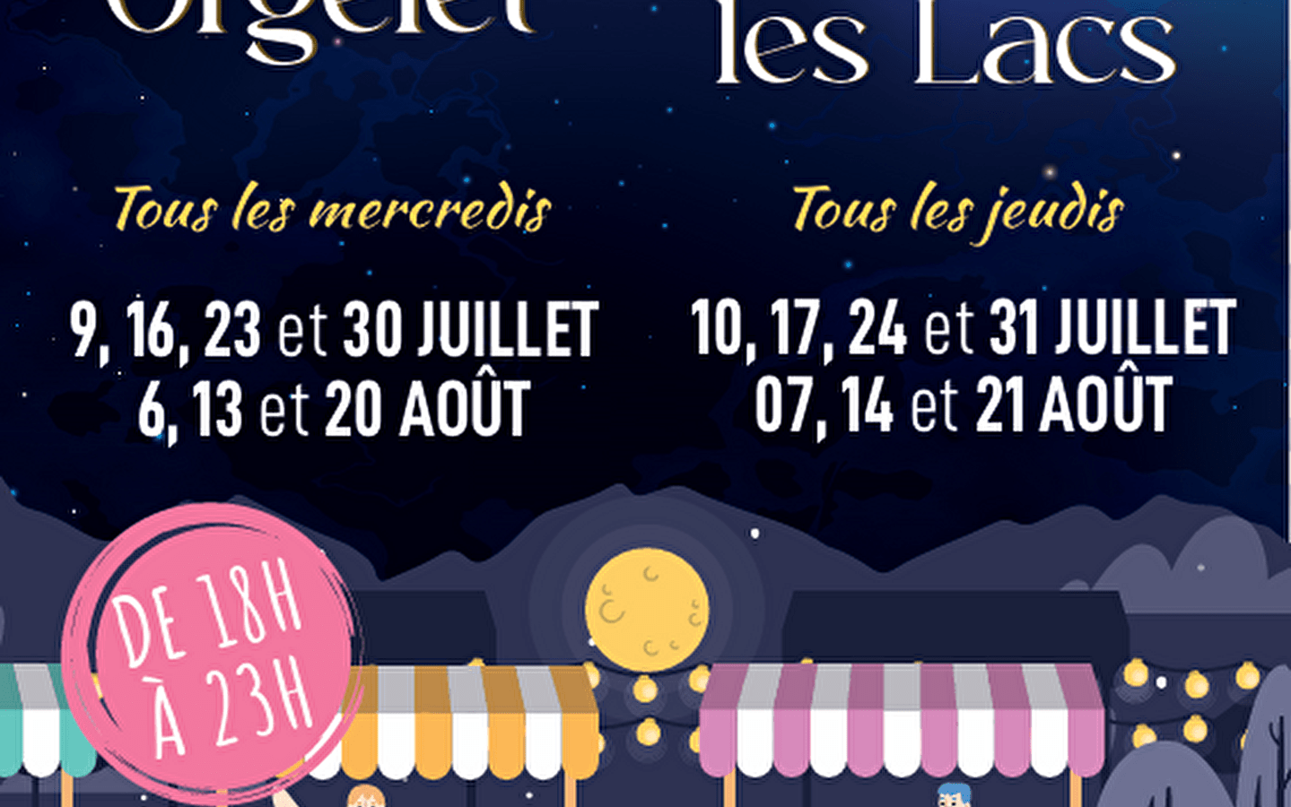 Marché nocturne Clairvaux les lacs