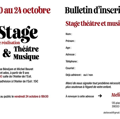 Stage théâtre et musique 