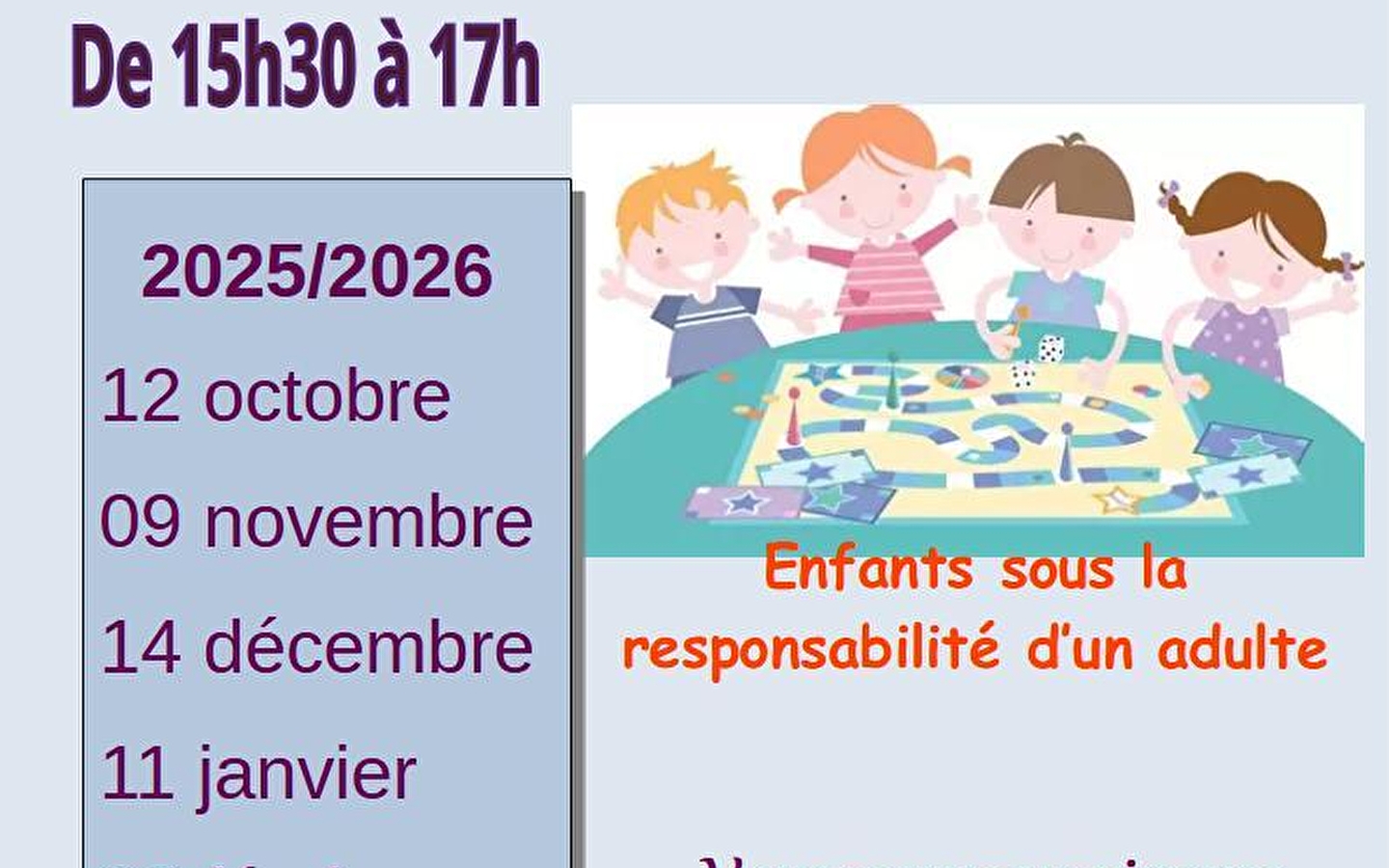 Après-midi jeux du dimanche à la bibliothèque