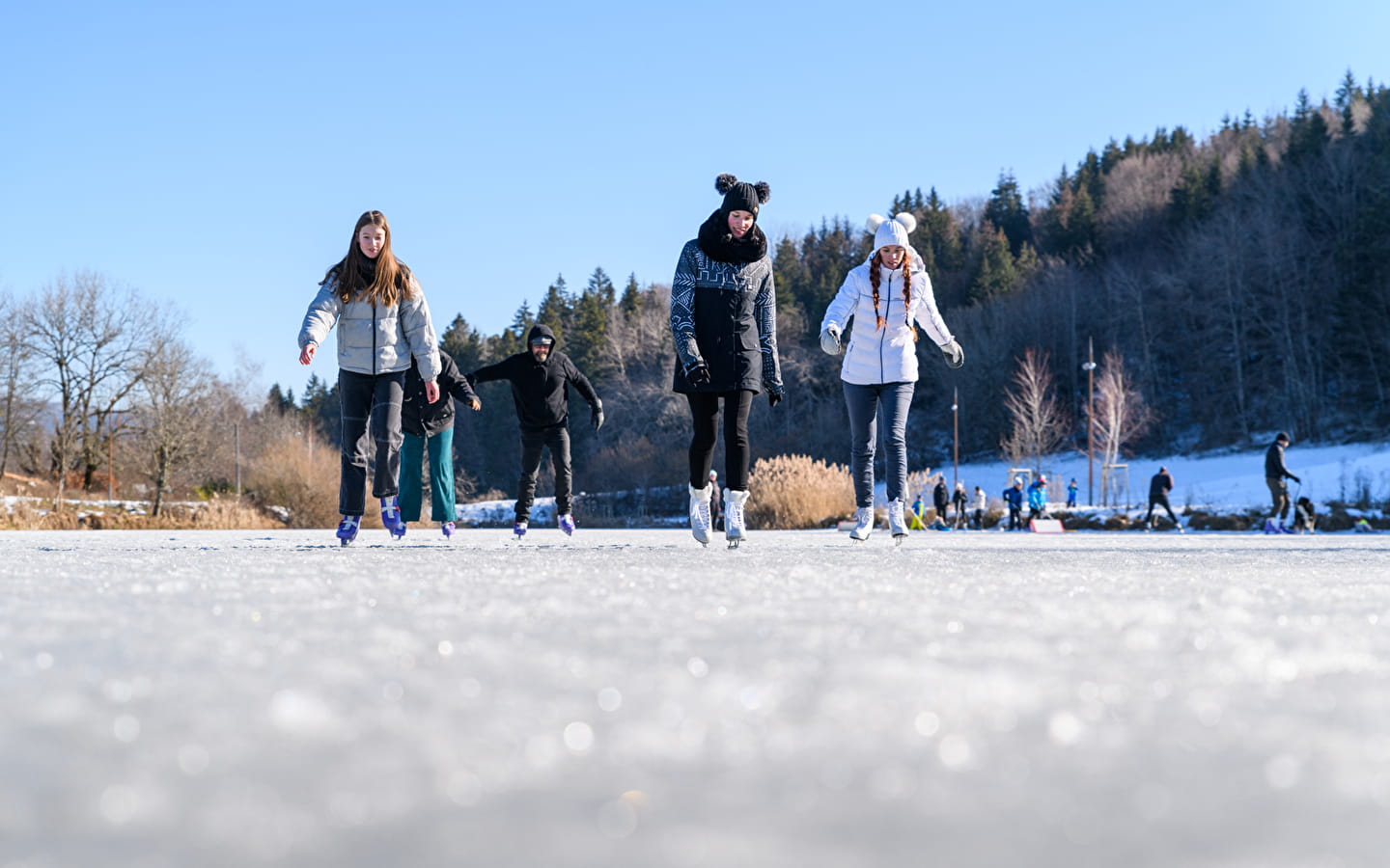 Patinage sur le lac de Lalleyriat