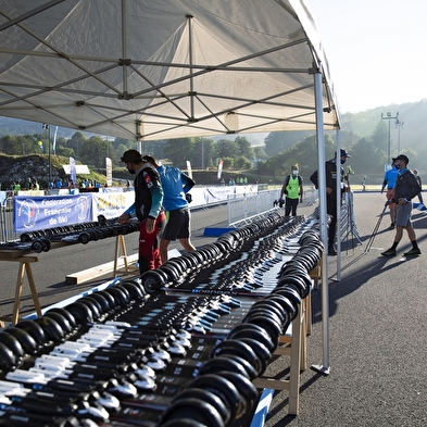 Pratique du ski roue et du roller sur le Stade de Biathlon des Plans d'Hotonnes