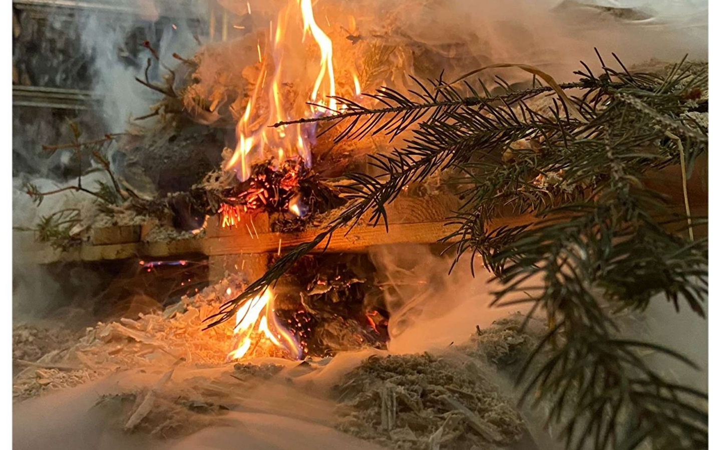 Allumage du feu dans le tuyé