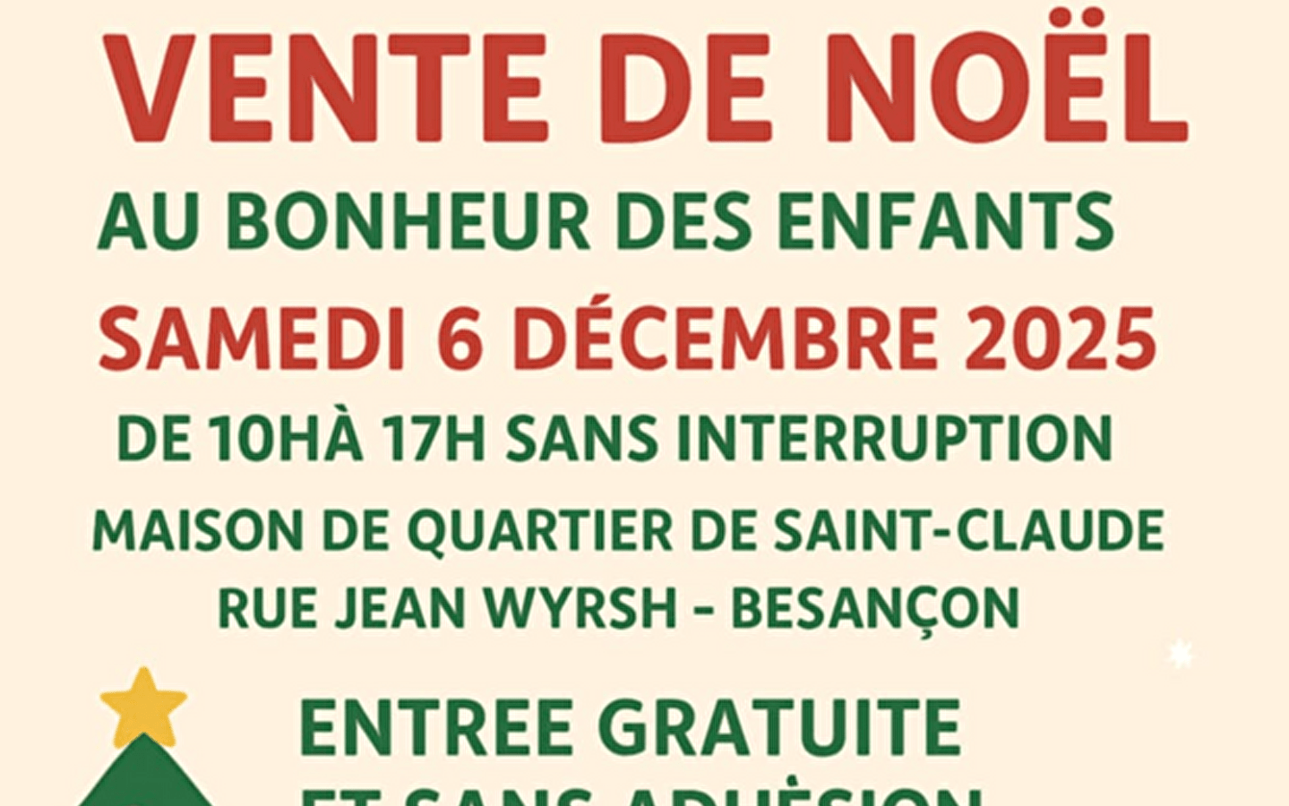 Marché de Noel pour l'association 'Au Bonheur des Enfants'