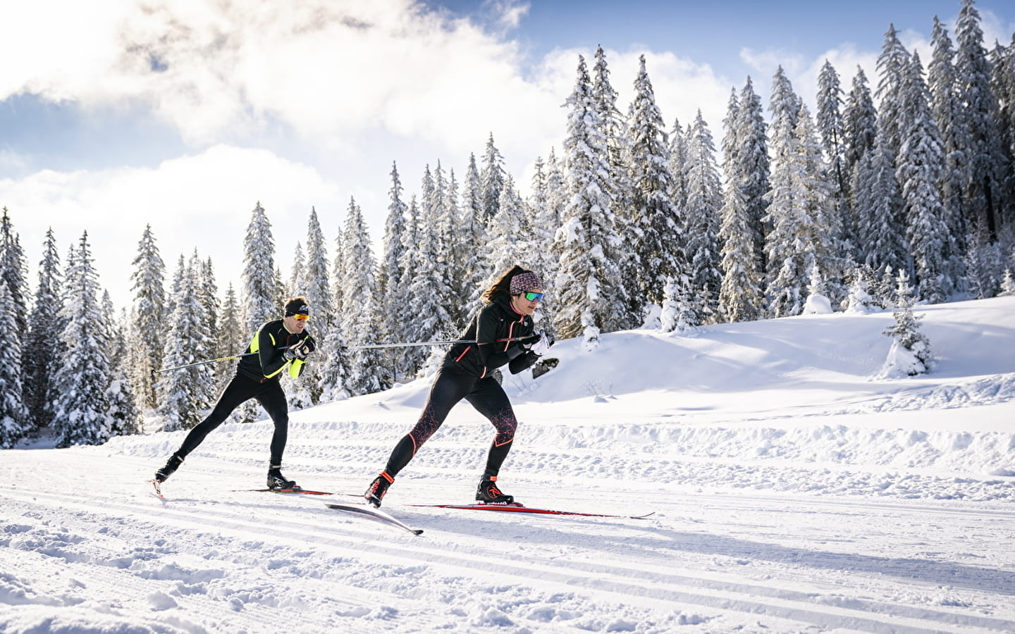 La Borne des 3 Cantons - Piste rouge de ski nordique