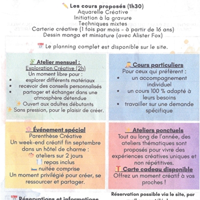 Les cours de dessin et arts plastiques