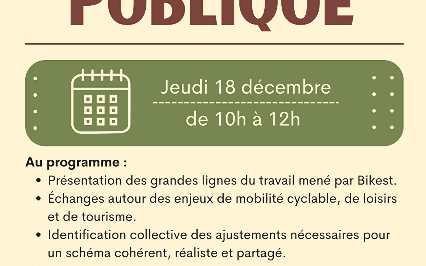 Réunion Publique - schéma cyclable du territoire !