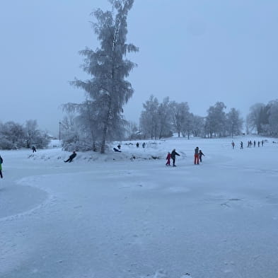 Patinage sur le lac de Lalleyriat