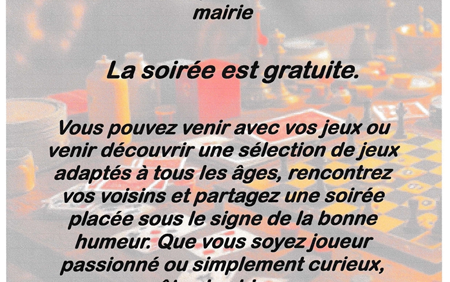 Soirée jeux de société