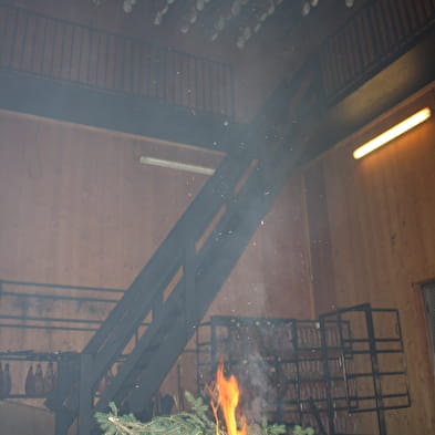Allumage du feu dans le tuyé