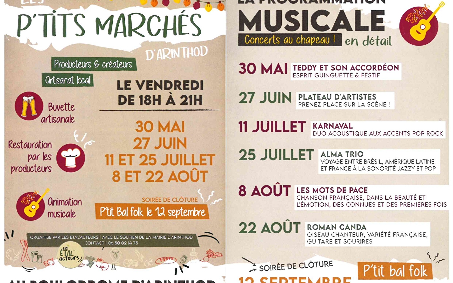 Les p'tits marchés : producteurs locaux et ambiance musicale