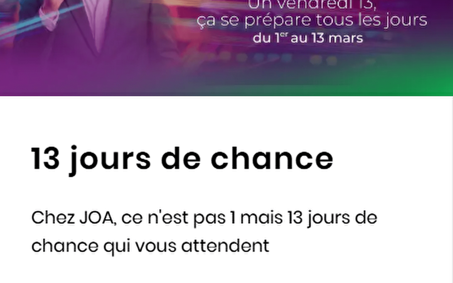 13 jours de chance