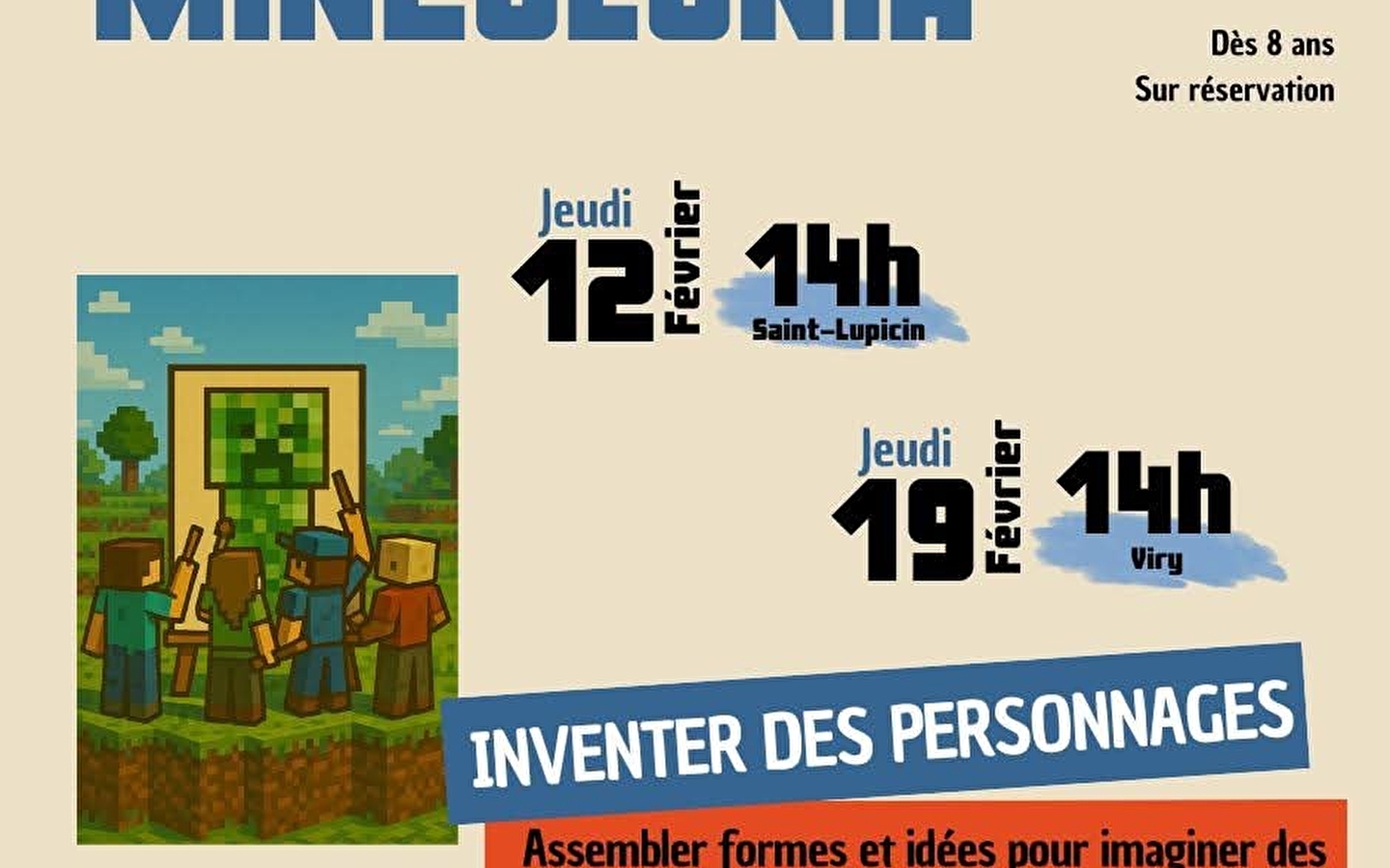 Médiathèque de Viry : Atelier Mineclonia