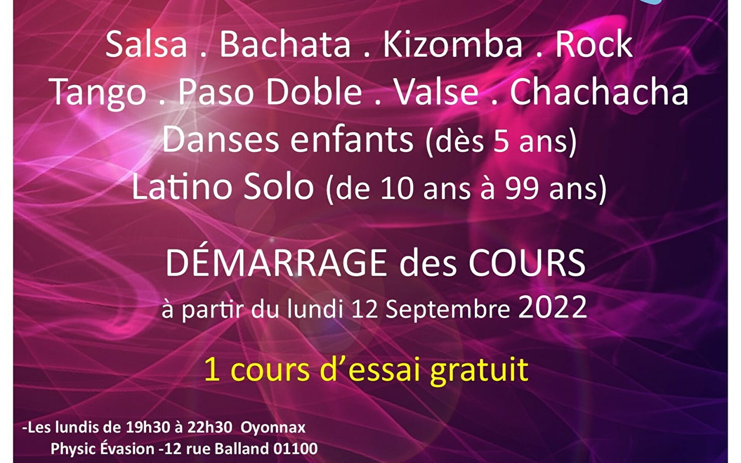 Rentrée CJE Danses 2022/2023 - Cours de Danses