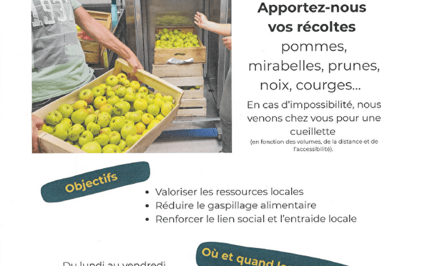 Opération cueillette solidaire