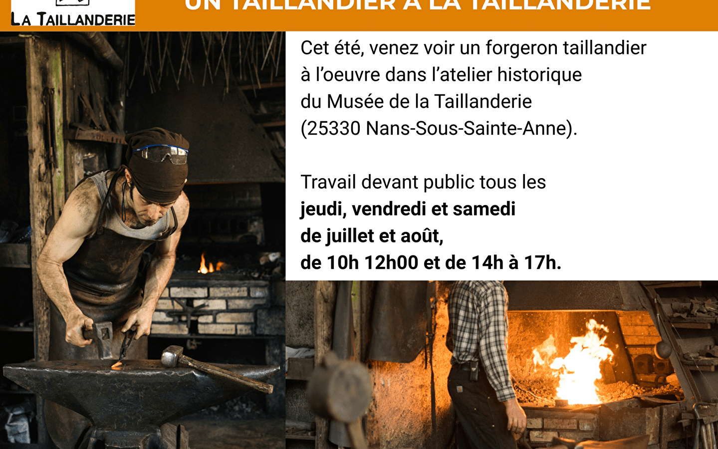Démonstration d'un forgeron taillandier