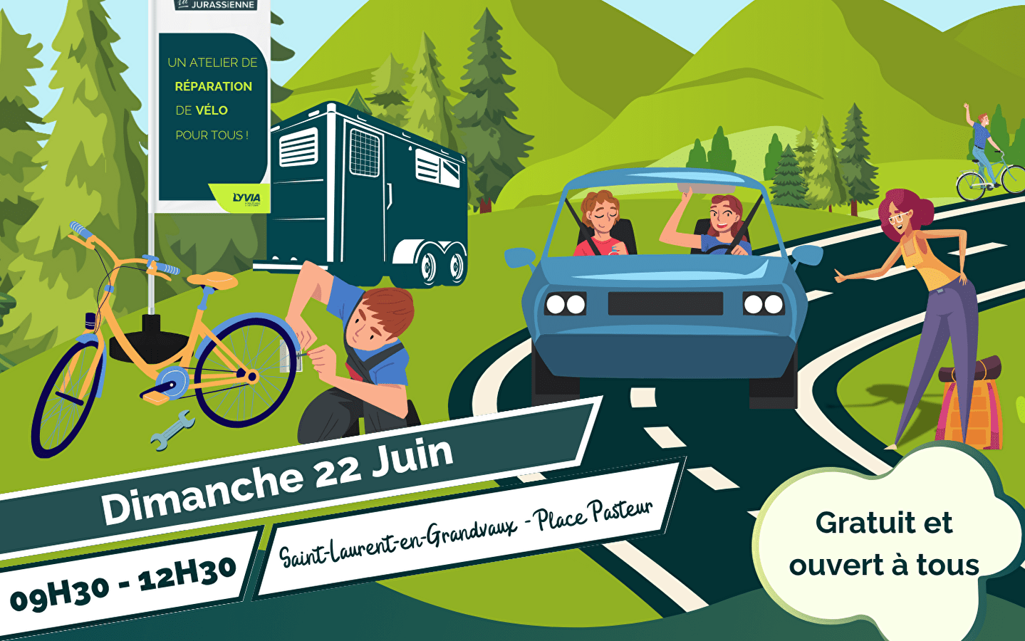 Atelier de réparation vélo et stand d'écomobilité